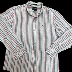 Rodd & Gunn 100% Linen Shirt XL | Italian Fabric Sports Fit Striped Button Down